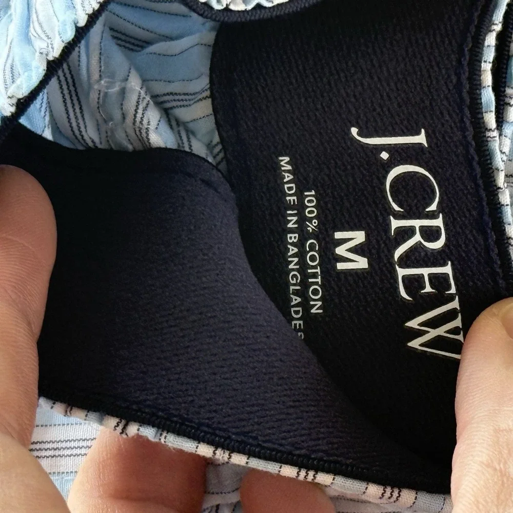 NWT Lot of 2 J Crew Woven Boxers Mens Sz M Underwear Plaid And Striped Cotton